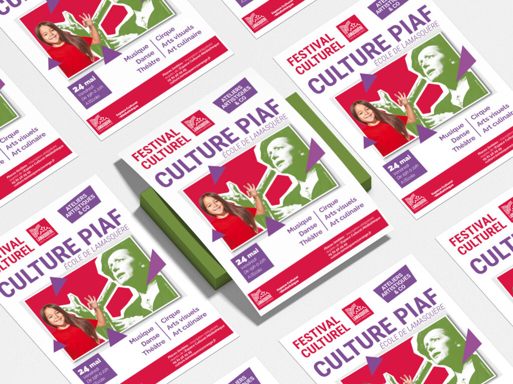 Affiche A3 Commune de Lamasquere Culture Piaf
