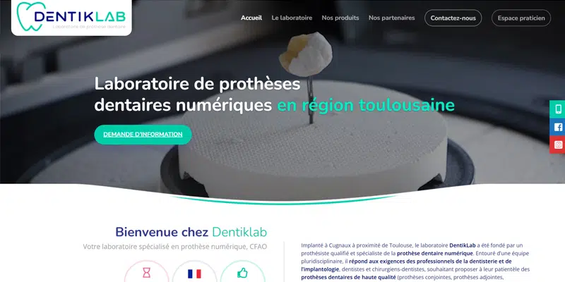 creation site web denktilab prothesiste dentaire toulouse